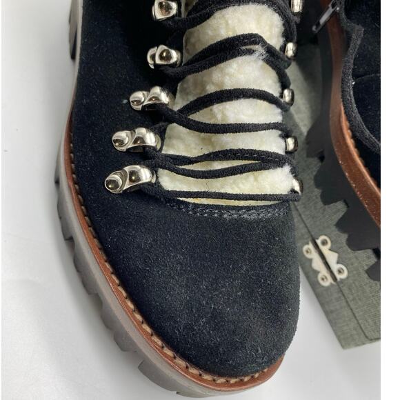 Jeffrey Campbell Culvert Black Suede Sherpa lining Combat Boot - Black 5.5 - Picture 7 of 9